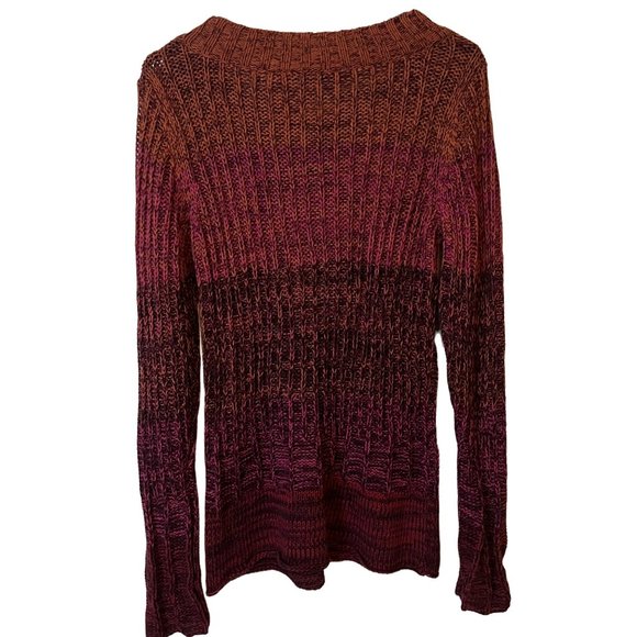 Axcess Liz Claiborne Knit Sweater Ombre Long Sleeve Stretch Multicolor - Picture 9 of 10